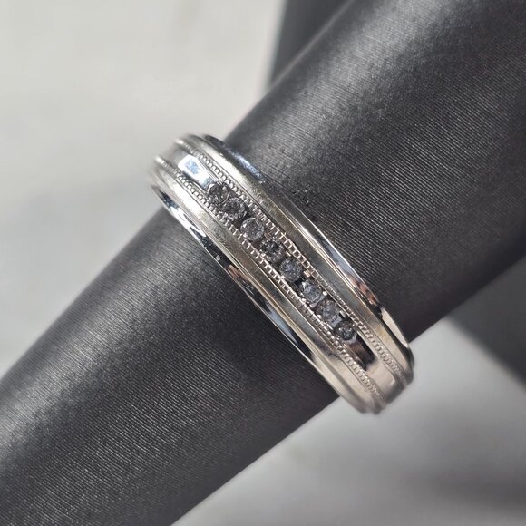 Womens Vintage Estate 10K White Gold Diamond Ring 3.3g E4623